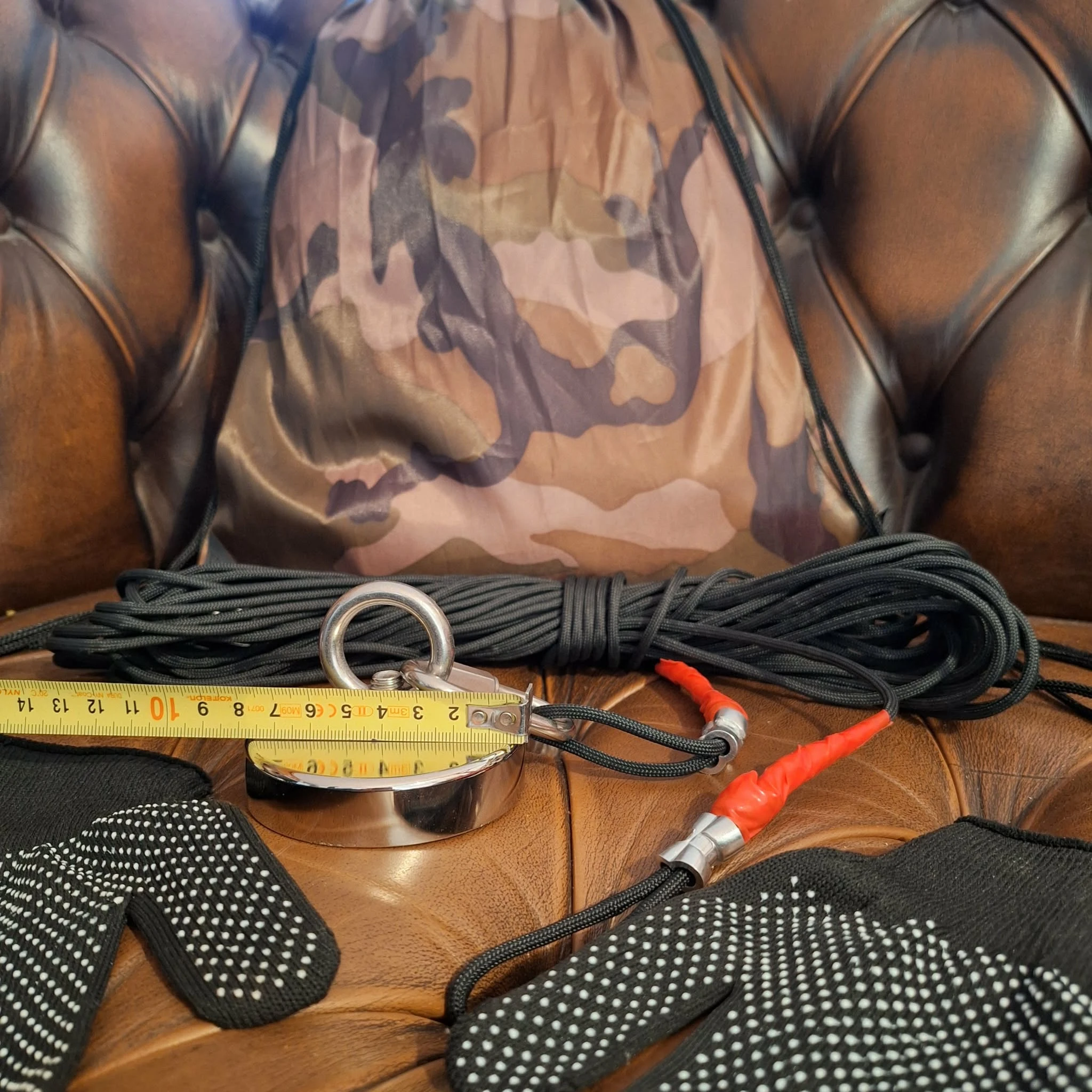 Kit PRO Pesca magnético Ø80mm potente + corda 20m 32 fios + saco + luvas + accesoi – photo 15